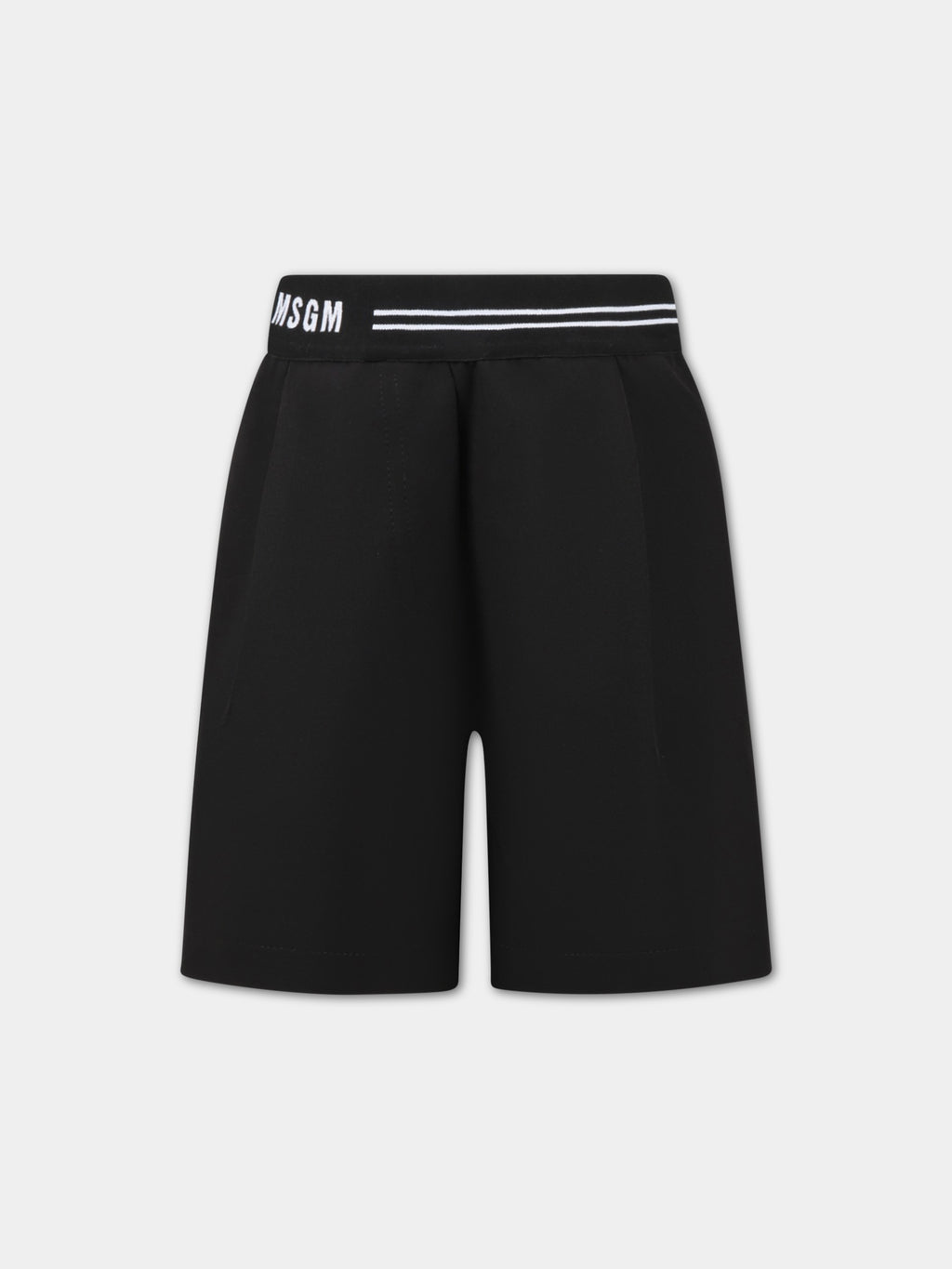 Black shorts for girl with white logo